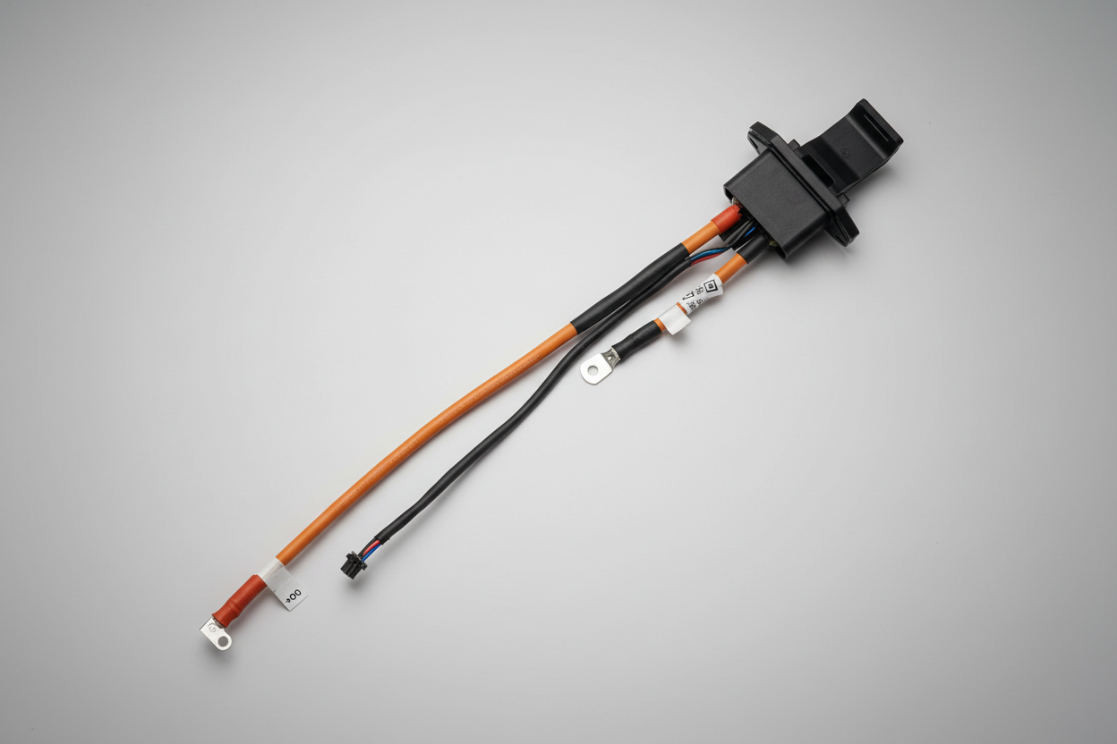 Revolt Battery-Side Charging Socket Assembly with Extended Wiring Harness (DC+ / DC- Ring Terminals & CAN) - For RV400, RV400 BRZ, RV BlazeX, RV1, RV1+