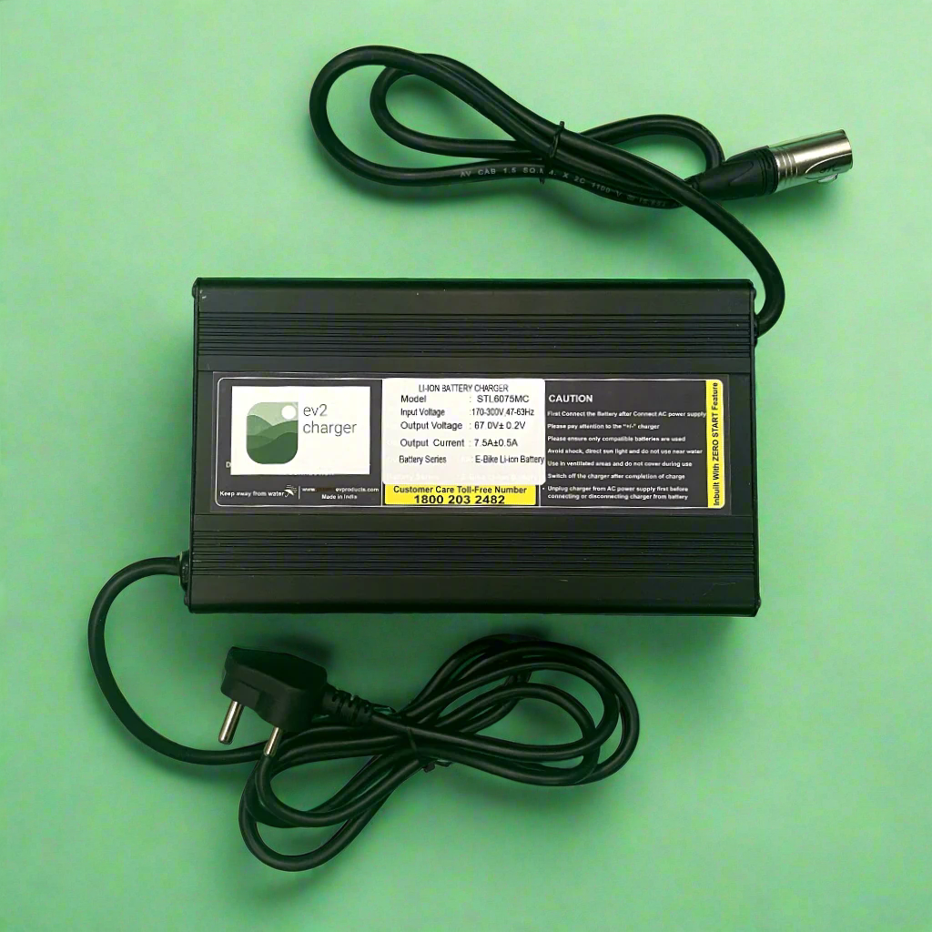 Ampere Electric Scooter Charger - 66.8V 7.5A Lithium Battery Charger (XLR 3-Pin) - For Magnus & Zeal Series