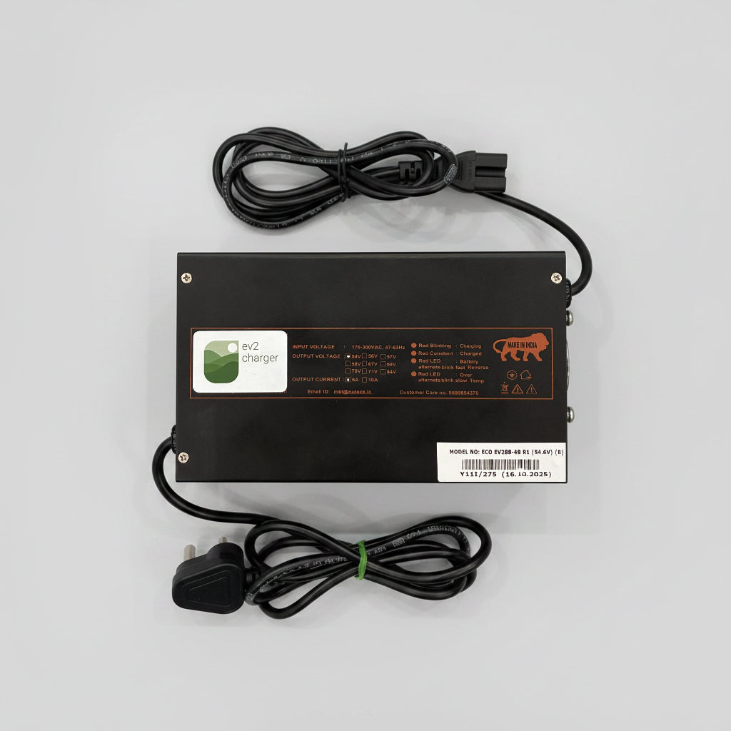 Tiranga 54.6V 6A Lithium Battery Charger - Epic, Nandi, Vyom