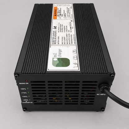 TVS iQube 58V 10A charger side view with LED indicators