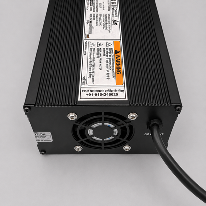 TVS iQube charger side profile showing cooling vents